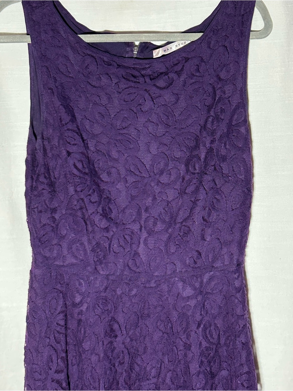 Max‎ Studio Purple Lace Sleeveless Mini Skater Dress